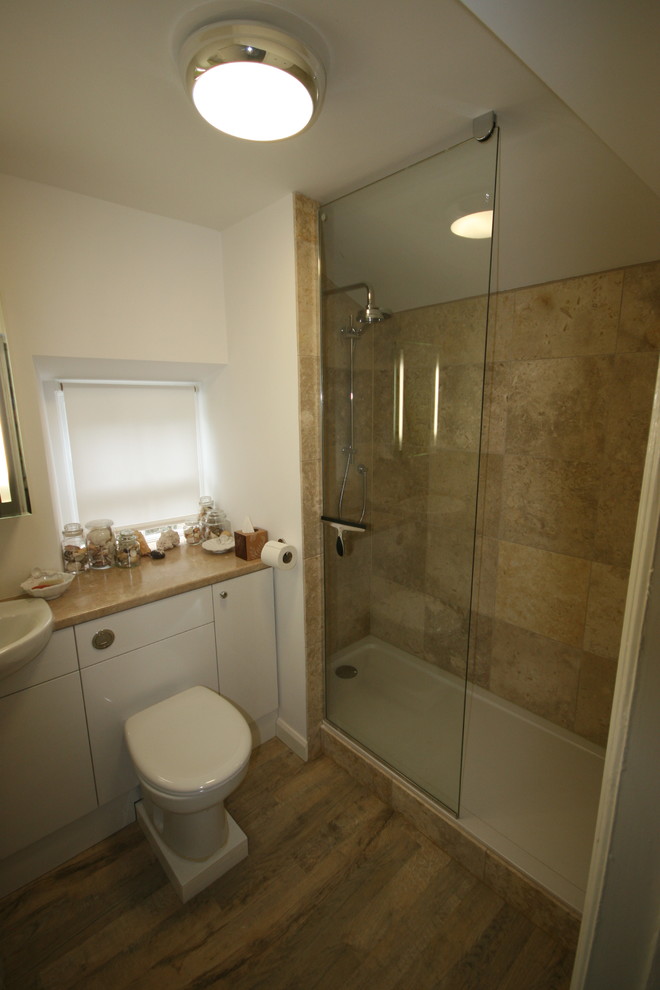 Small classic shower room bathroom in Other.