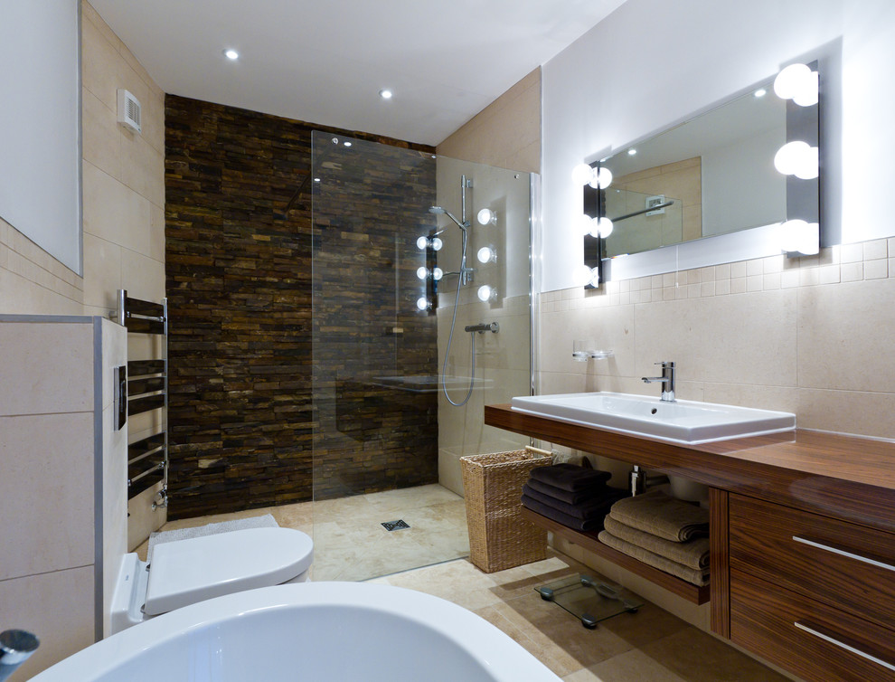 Photo of a classic bathroom in Other with feature lighting.
