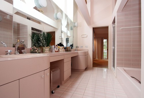 pink floor tiles