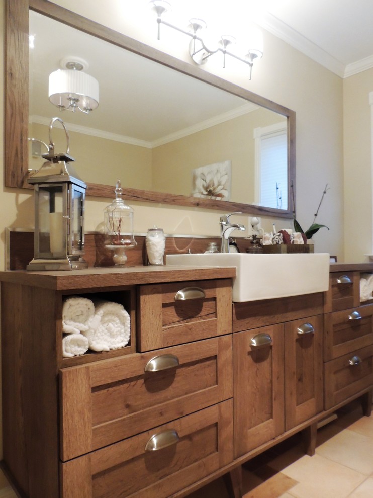 Rough Chic vanity Rustic Bathroom Ottawa by Les Cuisines