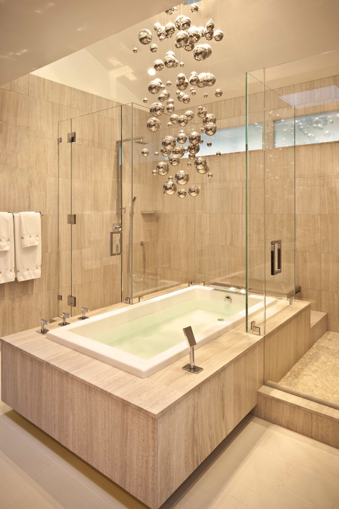 Ejemplo de cuarto de baño rectangular contemporáneo