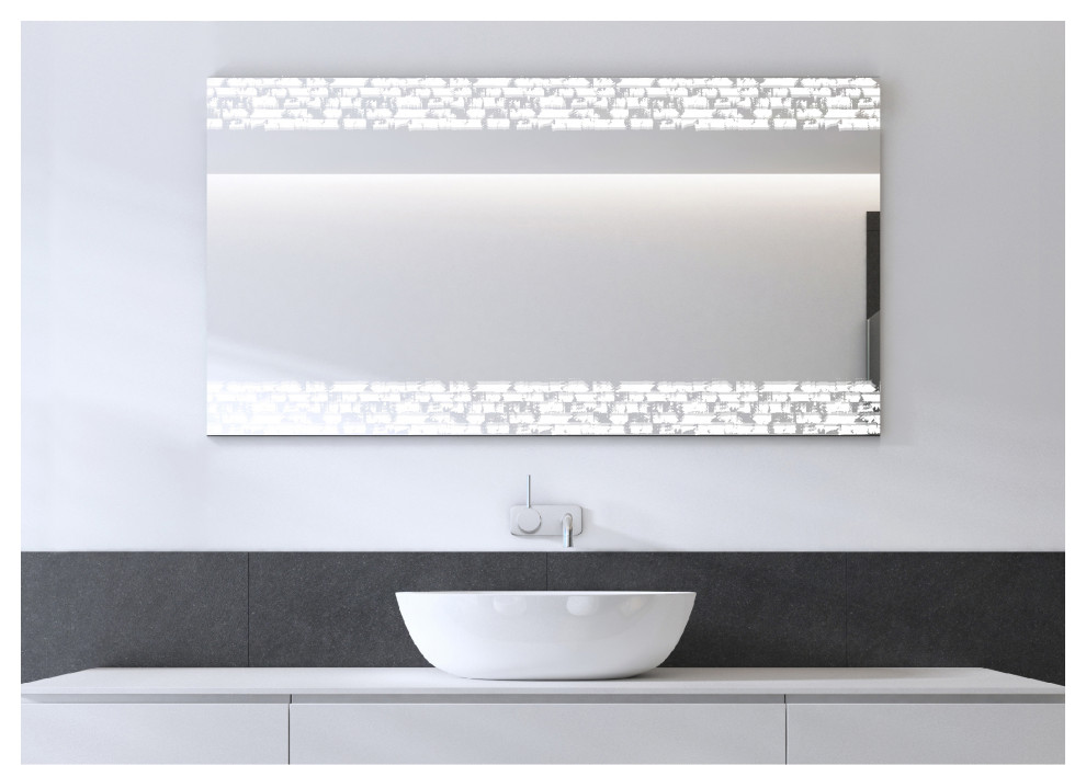 Mittelgroßes Modernes Badezimmer En Suite mit weißen Schränken, weißer Wandfarbe, Einzelwaschbecken und schwebendem Waschtisch in Phoenix