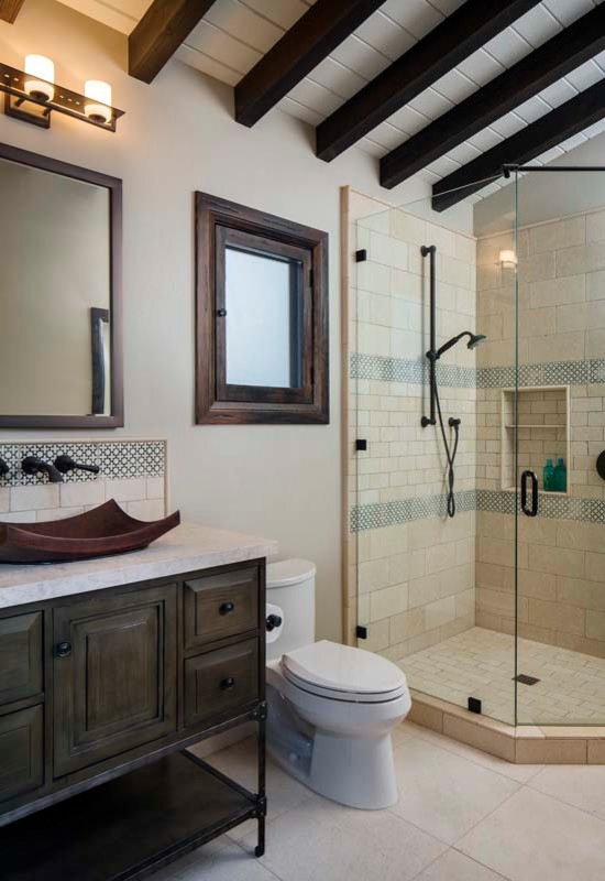 Photo of a rustic bathroom in San Diego.