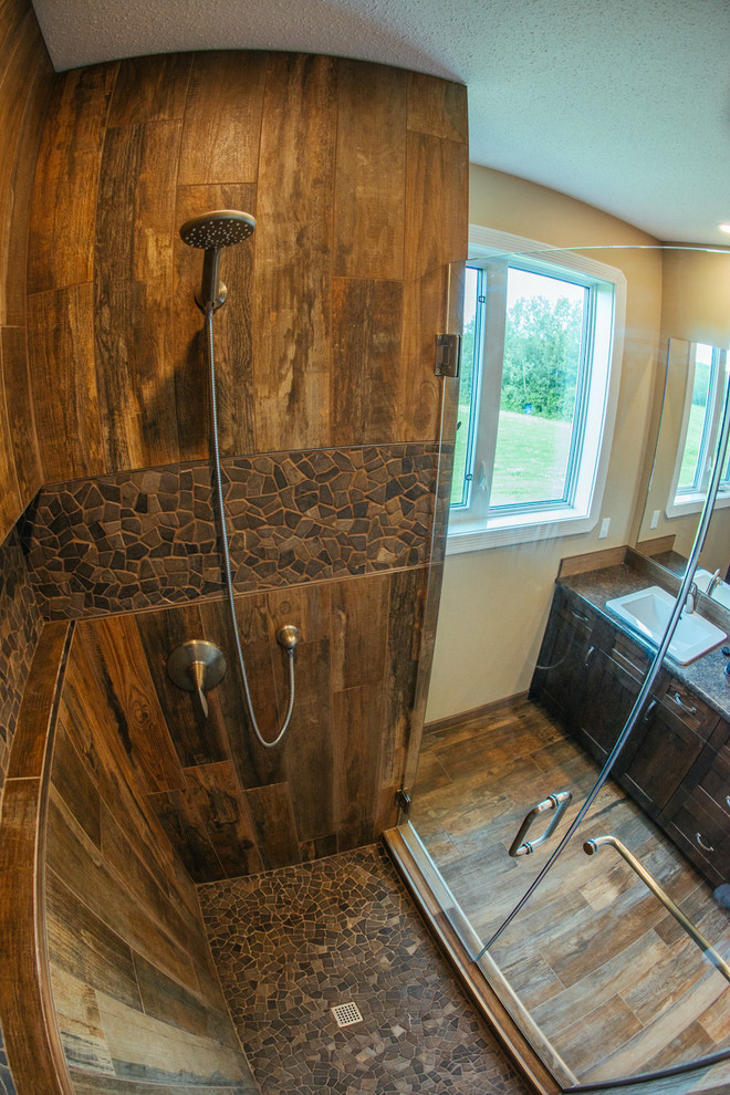 Rustic Ensuite Rustic Bathroom Calgary by Lambert Brothers