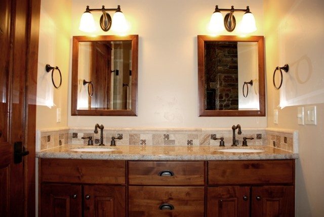 Example of a mountain style bathroom design in San Diego
