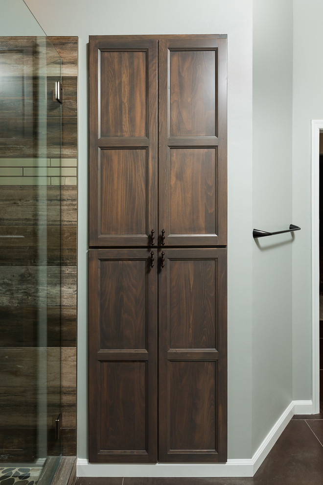 Rustic Master Bathroom with Dark Wood Accents Rustic Bathroom DC