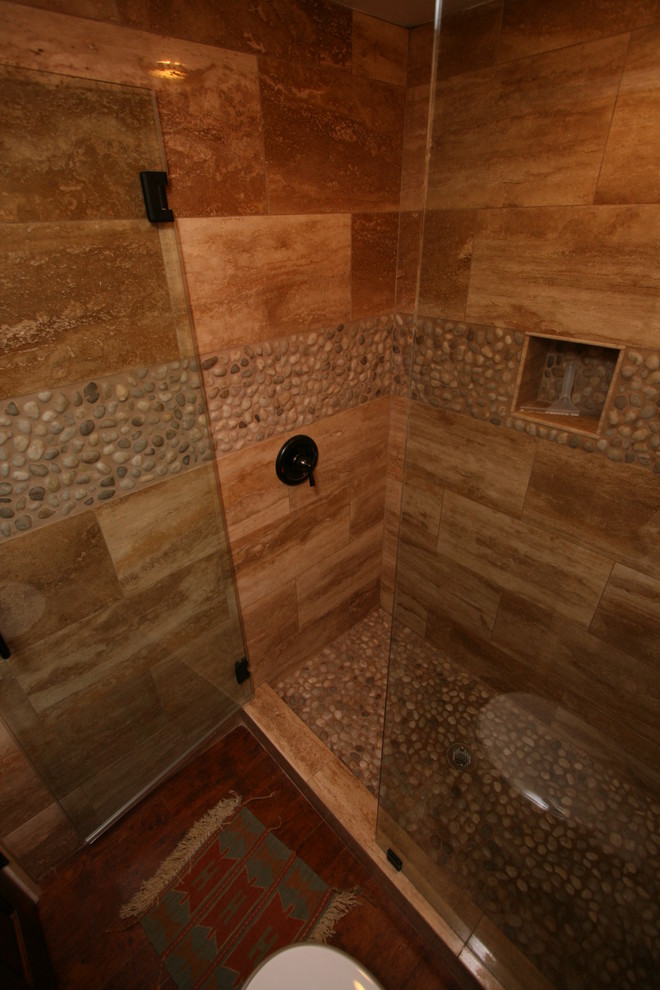 Rustic Natural Stone Bathroom in Huntington Beach, CA - Contemporary ...