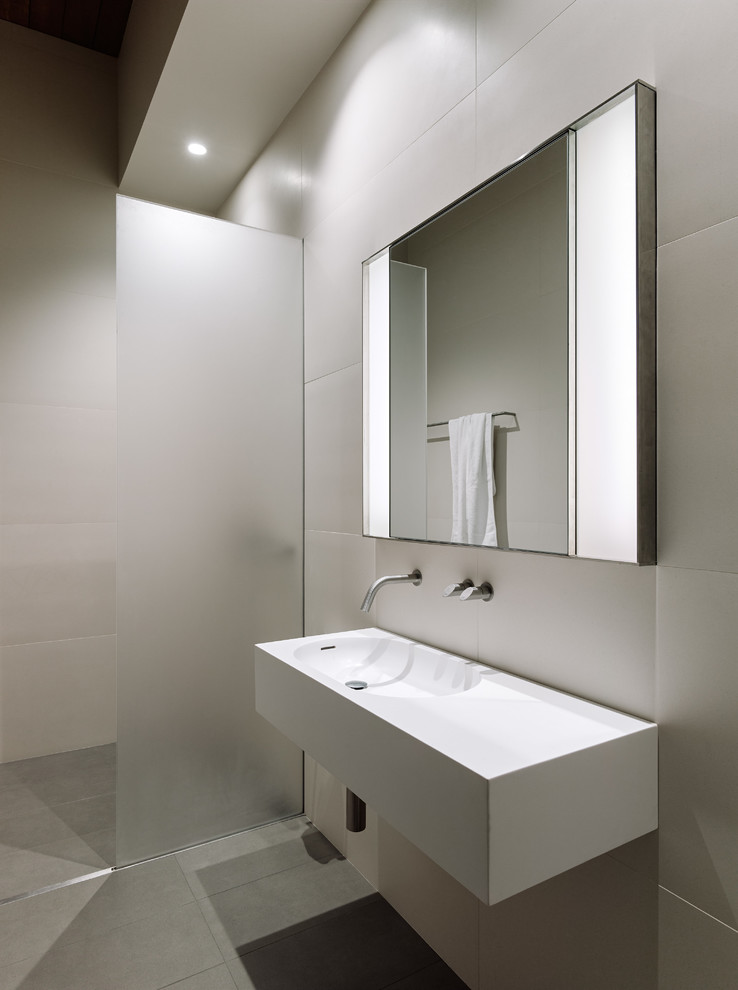 Trendy walk-in shower photo in San Francisco