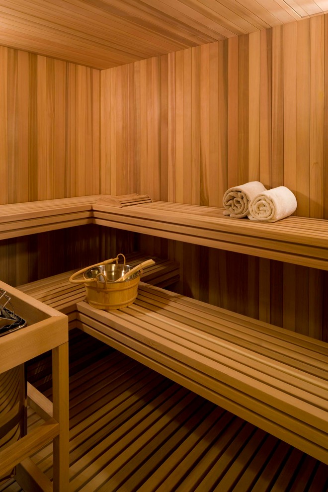 Photo of a classic sauna bathroom in Denver.