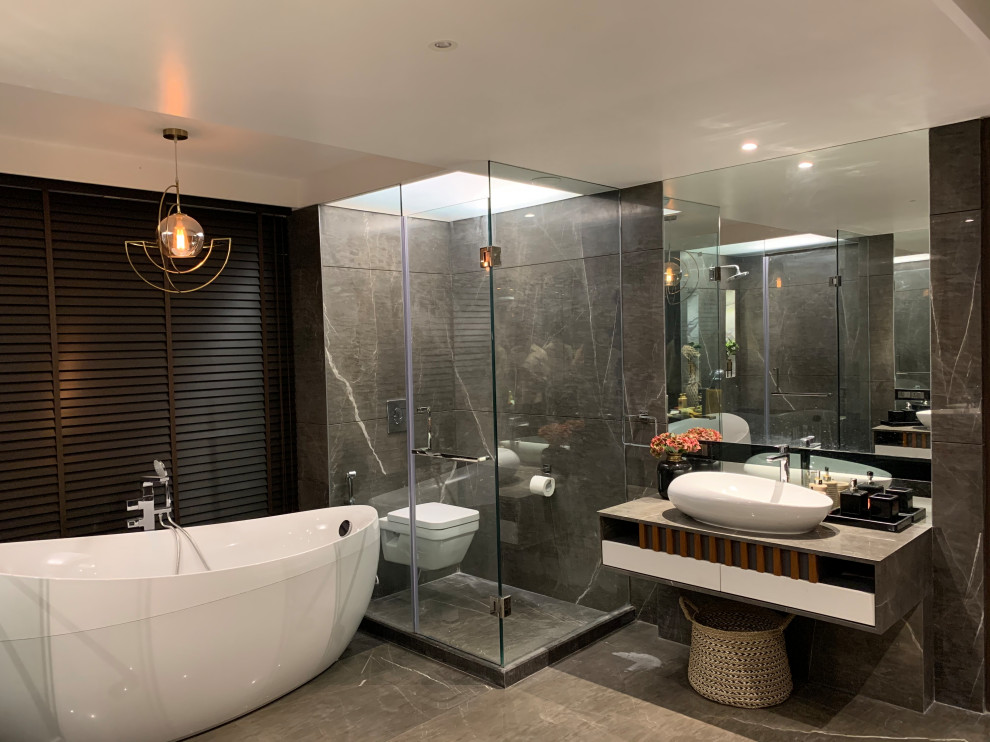 Inspiration pour une salle de bain design.