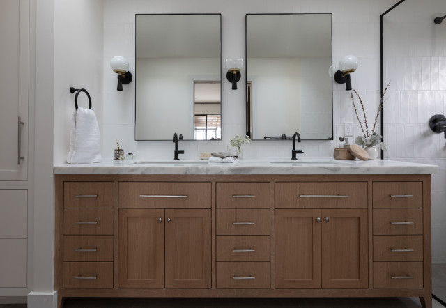 Gray Bathroom - Contemporary - bathroom - Carla Lane Interiors