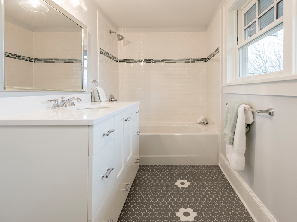 Secondary bath in front dormer Bathroom Portland by House to Home