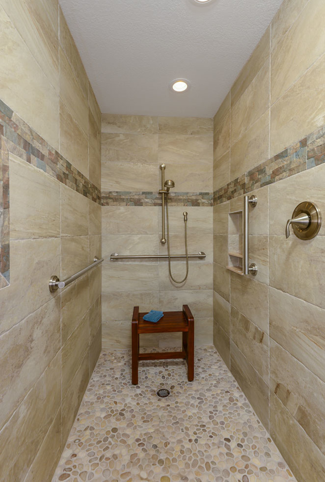 Seminole Master Bathroom with Handicap Shower Accesbile Transitional