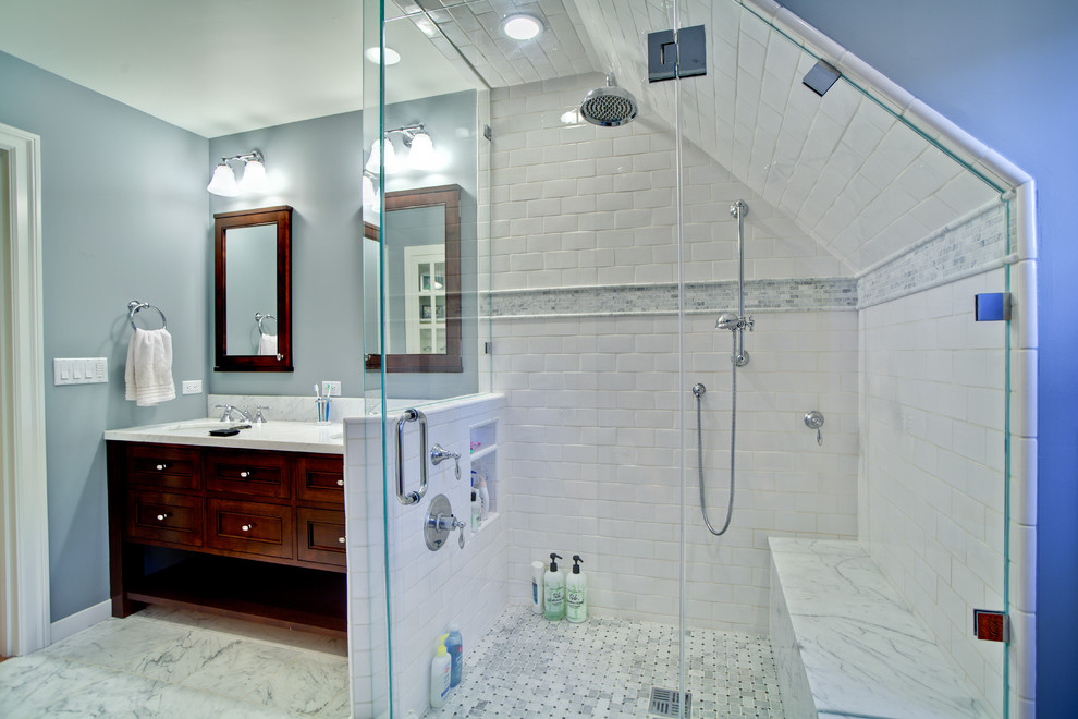 Inspiration for a timeless subway tile bathroom remodel in San Francisco