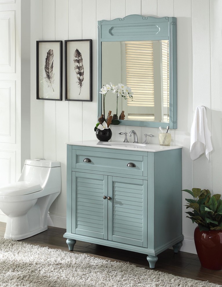 Example of a cottage chic bathroom design in Miami
