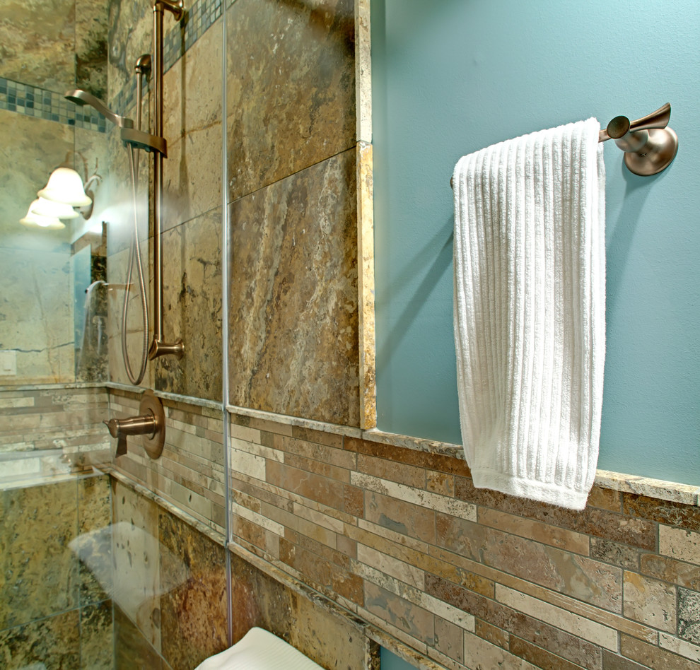 This is an example of a rustic bathroom in Calgary.