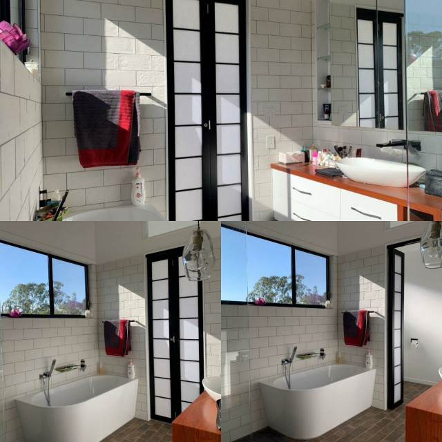 Shoji Bi folding door for Bathroom Modern Bathroom Brisbane by