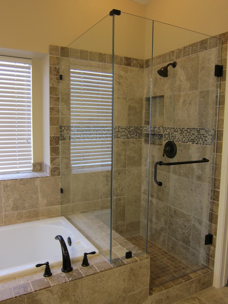 Shower and tub master bathroom remodel Traditional Bathroom Dallas by The Floor Barn Houzz