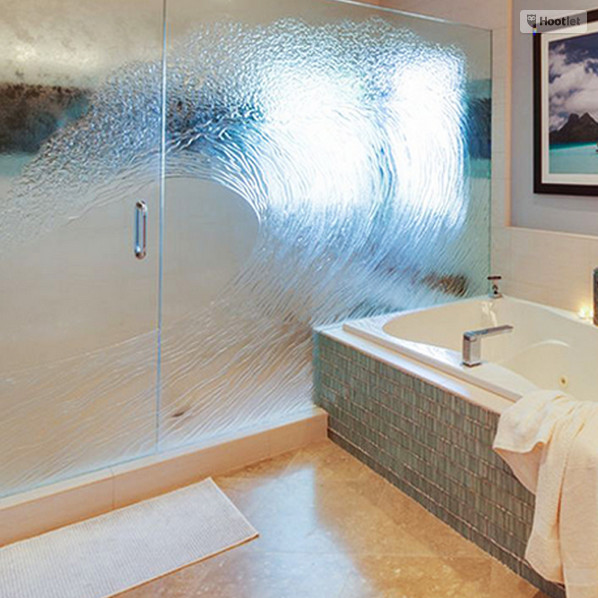 Inspiration for a contemporary ceramic tile and brown floor bathroom remodel in San Diego