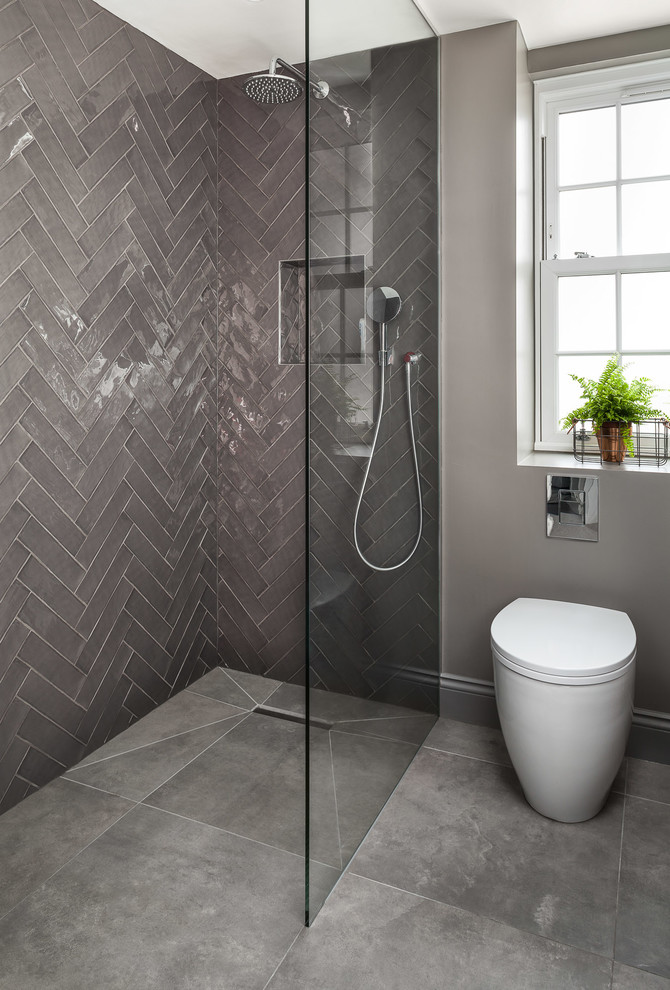 Shower Room Masia Gris Oscuro Walk Grigio Medio Contemporary Bathroom London By European Heritage - Grigio Tile Bathroom Shower Room Masia Gris Oscuro Walk Grigio Medio Contemporary Bathroom London By European Heritage - Grigio Tile Bathroom