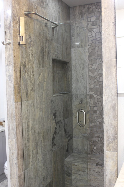 Silver Travertine Bathroom - Transitional - Bathroom - Dallas - by By ...