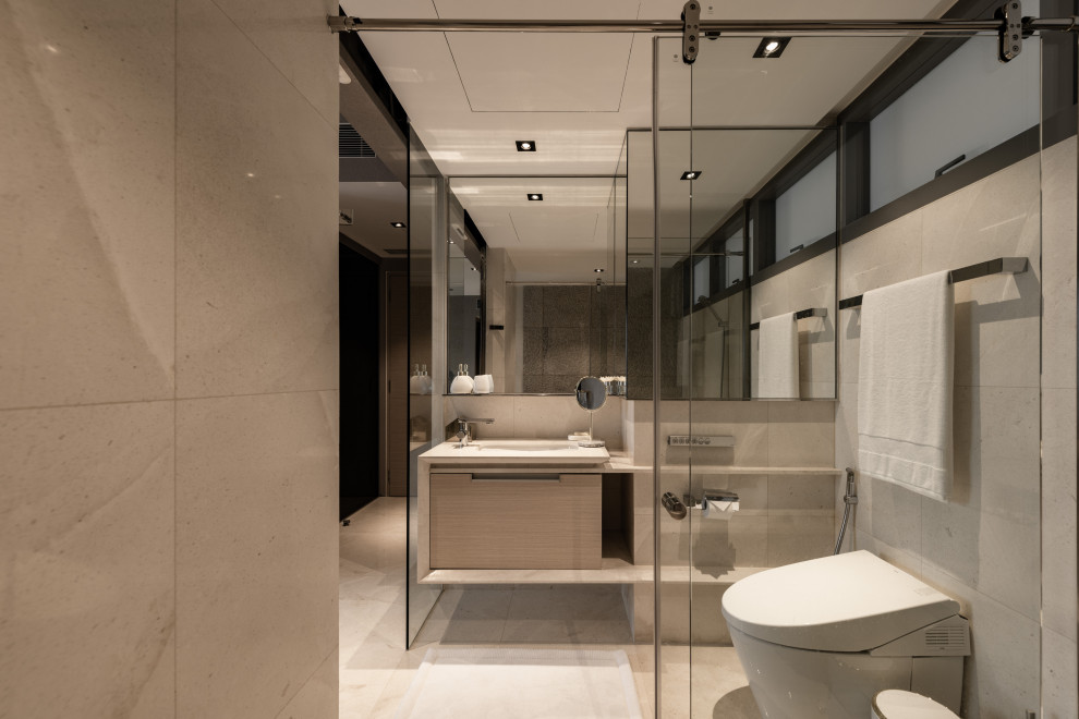 Foto di una stanza da bagno minimalista