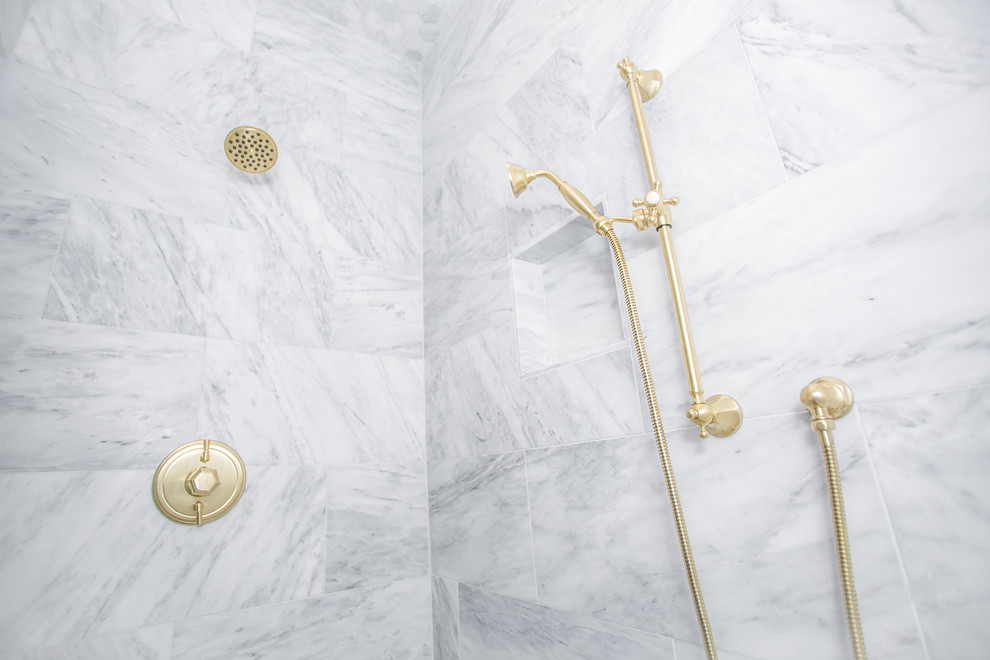 Simpson Residence Master Shower Transitional Bathroom Raleigh