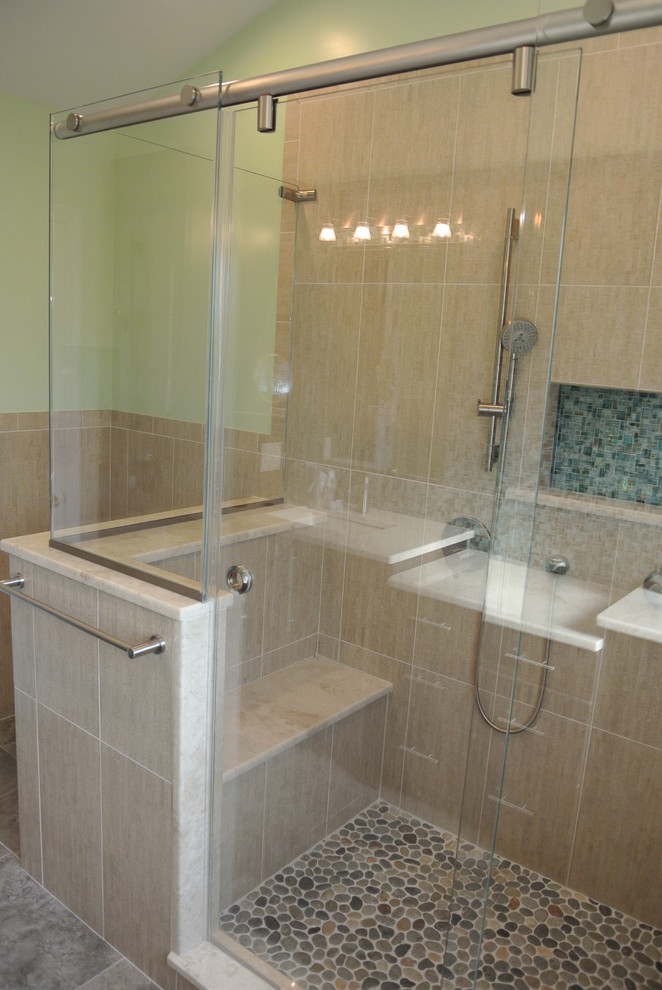 Single Sliding Door Bathroom New York by AMG Shower Doors Houzz