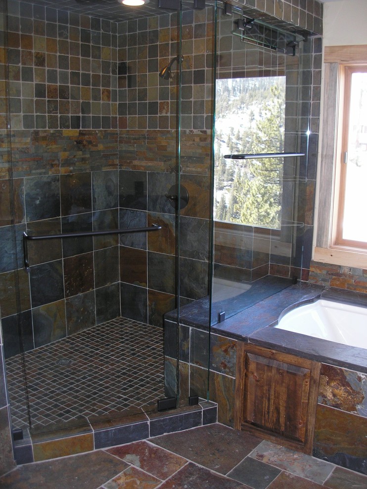 Slate tile shower Traditional Bathroom Sacramento by Wood Ridge