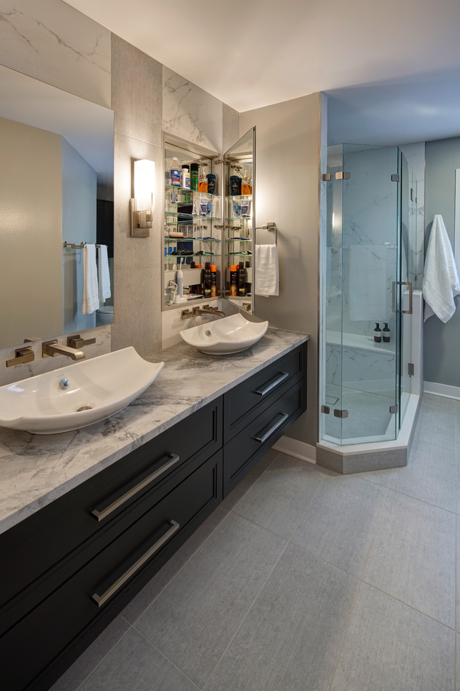 Sleek and Modern Master Bathroom in Palatine, IL Contemporary