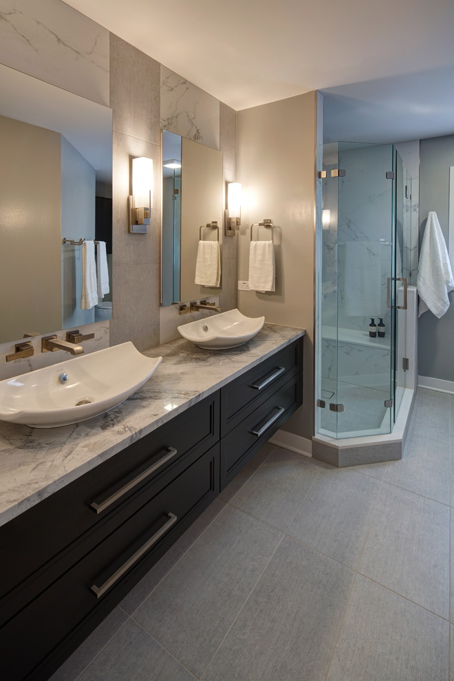 Sleek and Modern Master Bathroom in Palatine, IL Contemporary