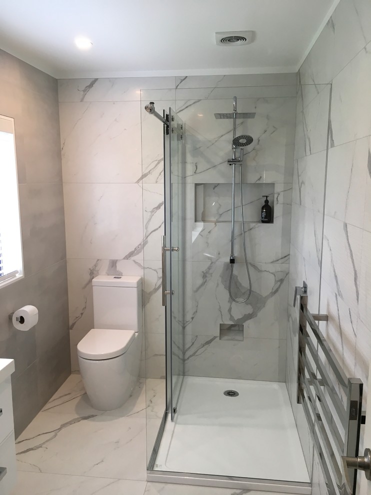 Sleek Modern Marble Bathroom Renovation Modern Bathroom Auckland