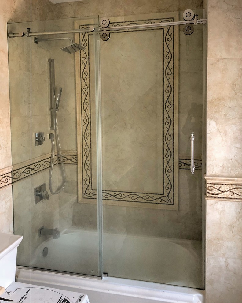 Sliding Shower Doors Contemporary Bathroom New York by Premier Glass Installer Houzz