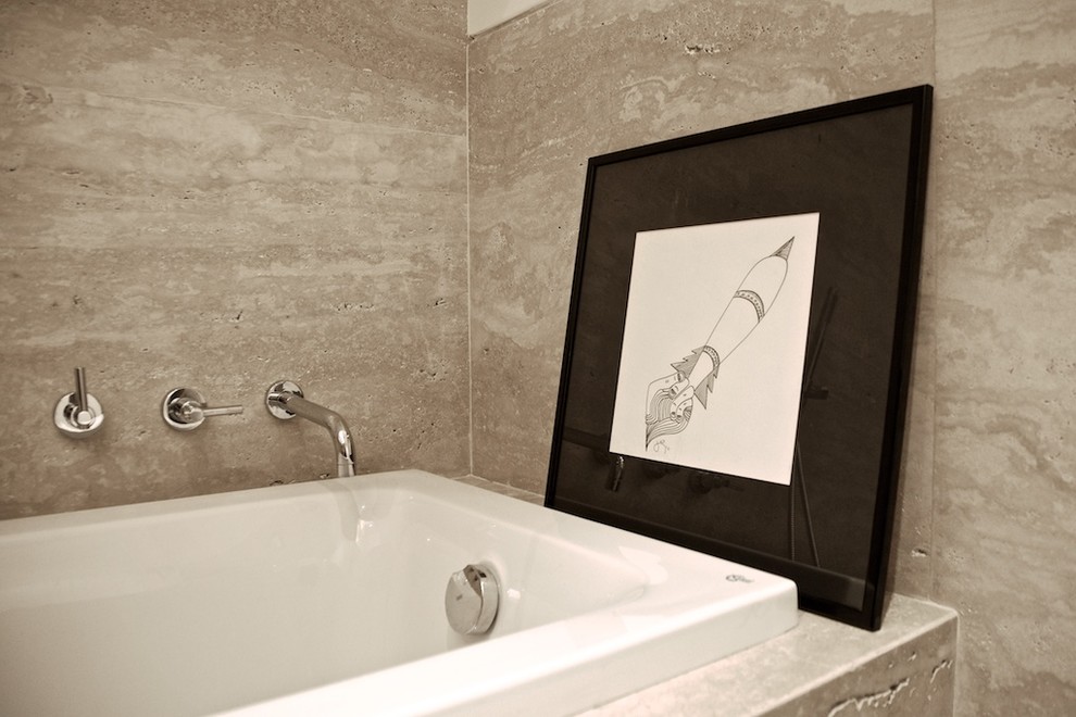 Источник вдохновения для домашнего уюта: ванная комната среднего размера в стиле фьюжн