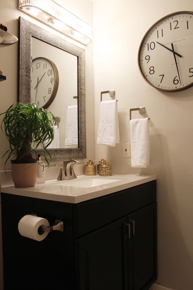 Small Black & White Guest Bathroom Eclectic Bathroom New Orleans