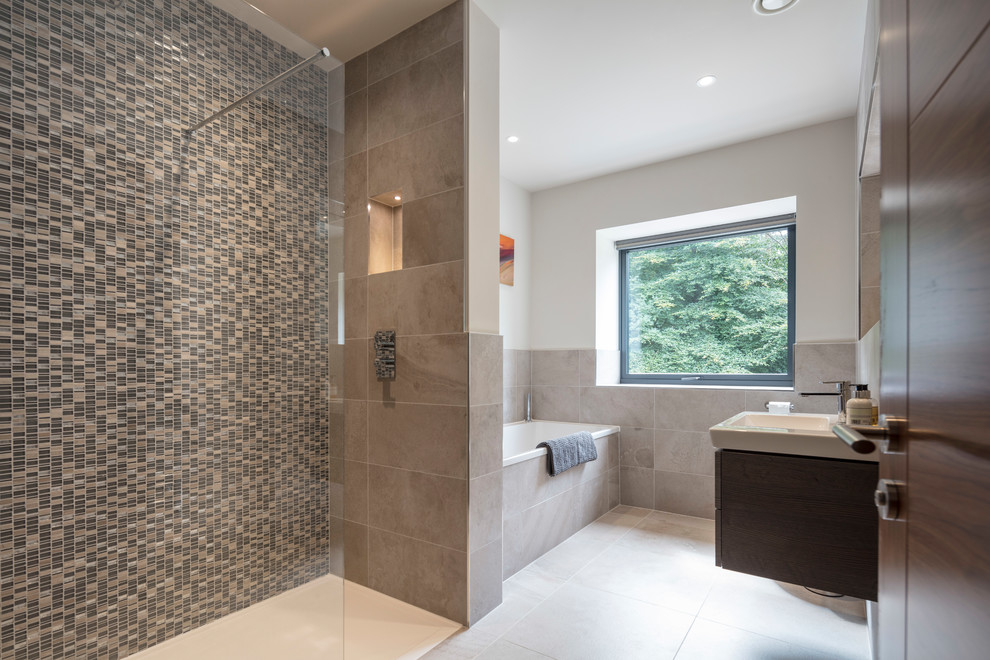 Design ideas for a contemporary bathroom in Surrey.