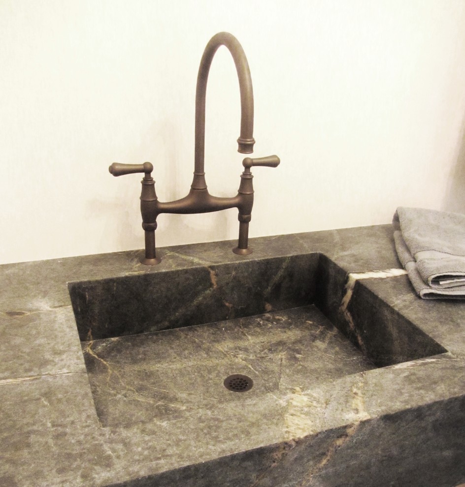 Soapstone Vanity/Sink Farmhouse Bathroom Seattle by Crocodile