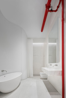 75 Badezimmer mit freistehender Badewanne und Duschvorhang-Duschabtrennung  Ideen & Bilder - Februar 2024 | Houzz DE