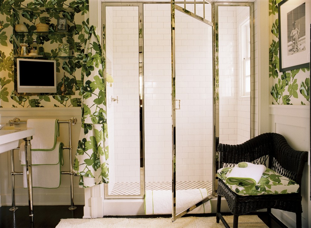 Solid Brass Framed Shower Enclosures Traditional Bathroom Los