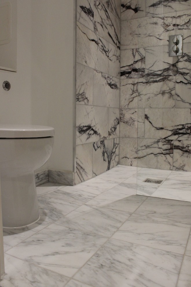 Solid Marble WetRoom Modern Bathroom London by Akiva