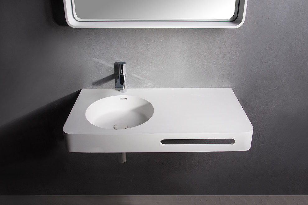 Solid Surface Bathroom Vanities and Wall Mounted Washbasins Contemporary Bathroom Miami