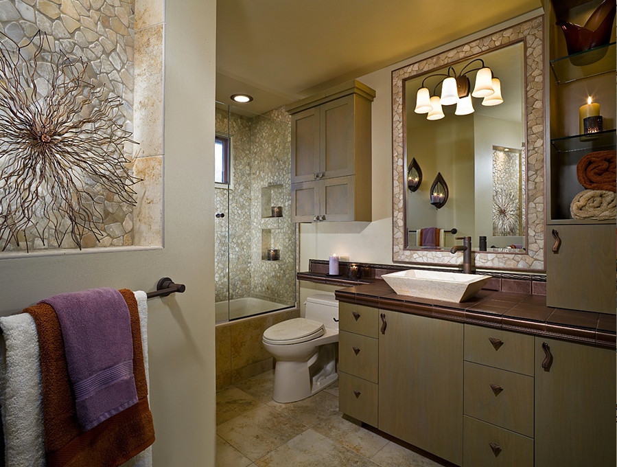 Soothing Earth Tone Bathroom Eclectic Bathroom San Diego by