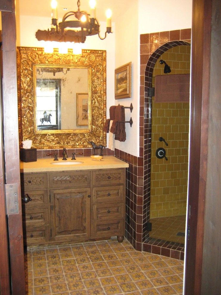 Inspiration for a mediterranean bathroom remodel in Orange County