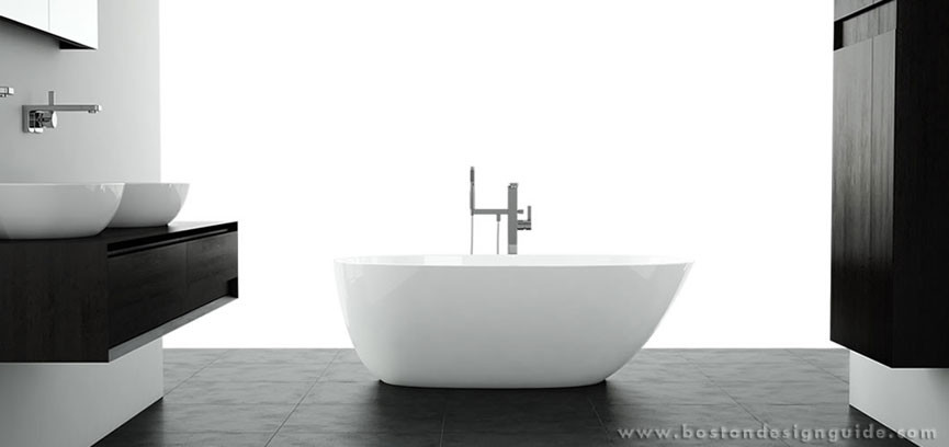 Идея дизайна: ванная комната в стиле модернизм