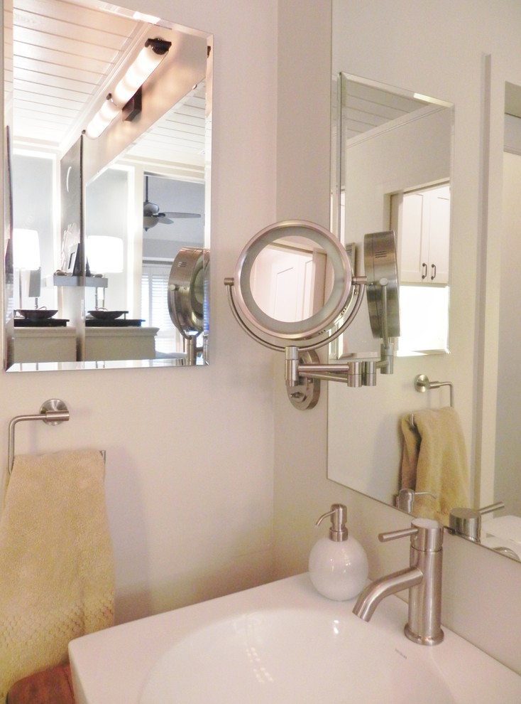 Square Vessel Sink Wall Mounted Mirror, Swing Arm Magnifying Mirror