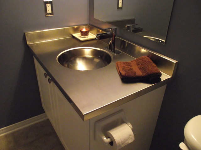 Stainless steel vanity countertop by Ridalco - Contemporary - Bathroom -  Ottawa - by Ridalco Stainless Steel | Houzz UK