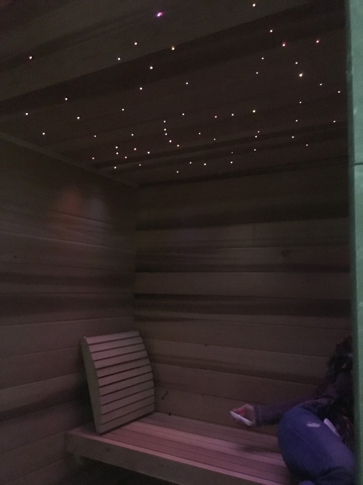Star Gazing In the sauna at night look at Orian Rustic Bathroom