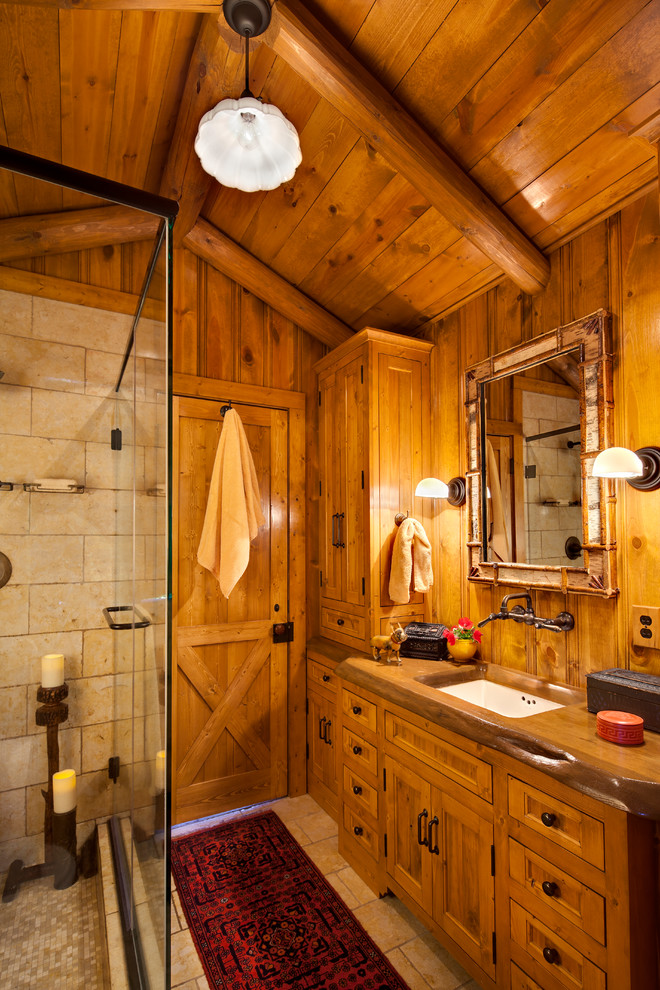 Источник вдохновения для домашнего уюта: ванная комната среднего размера в стиле рустика