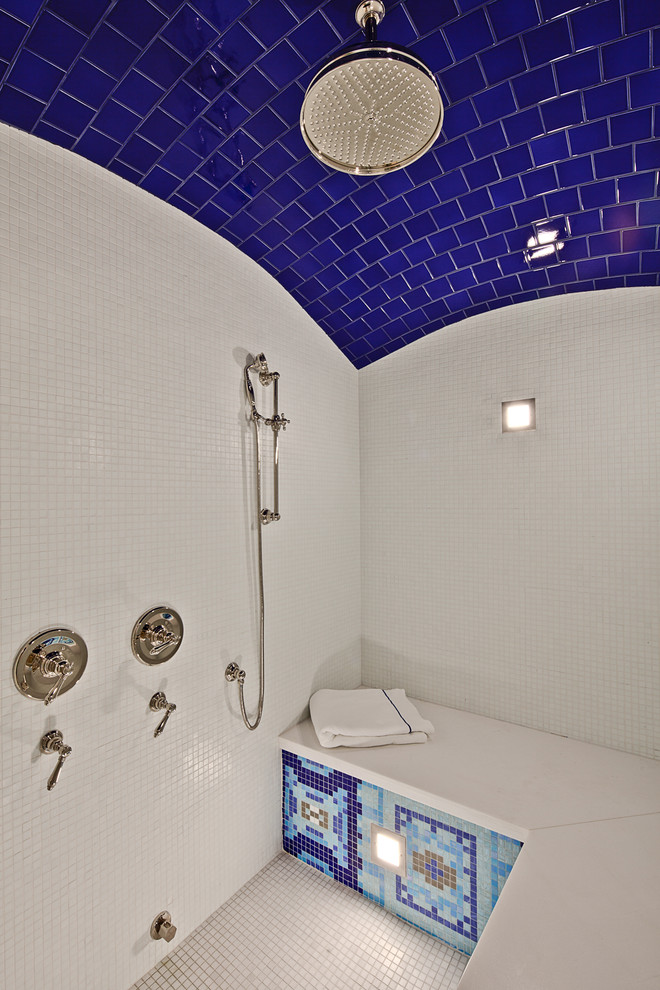 Cette image montre une salle de bain traditionnelle avec hammam.