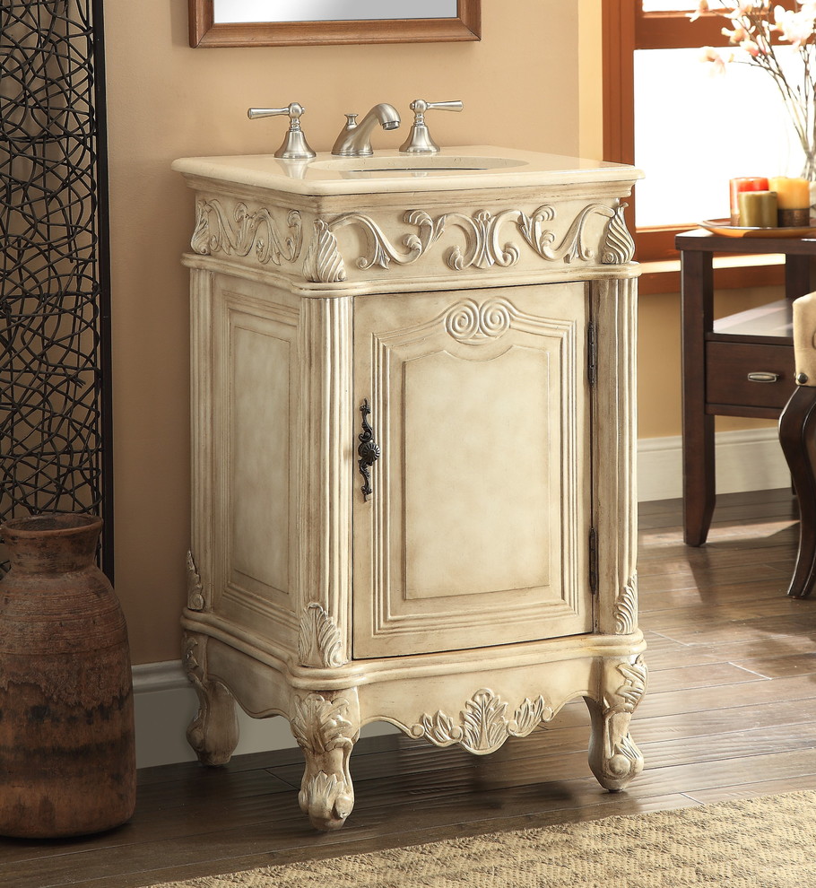 Stella Powder Room Vanity, 21" Traditional Bathroom Miami by